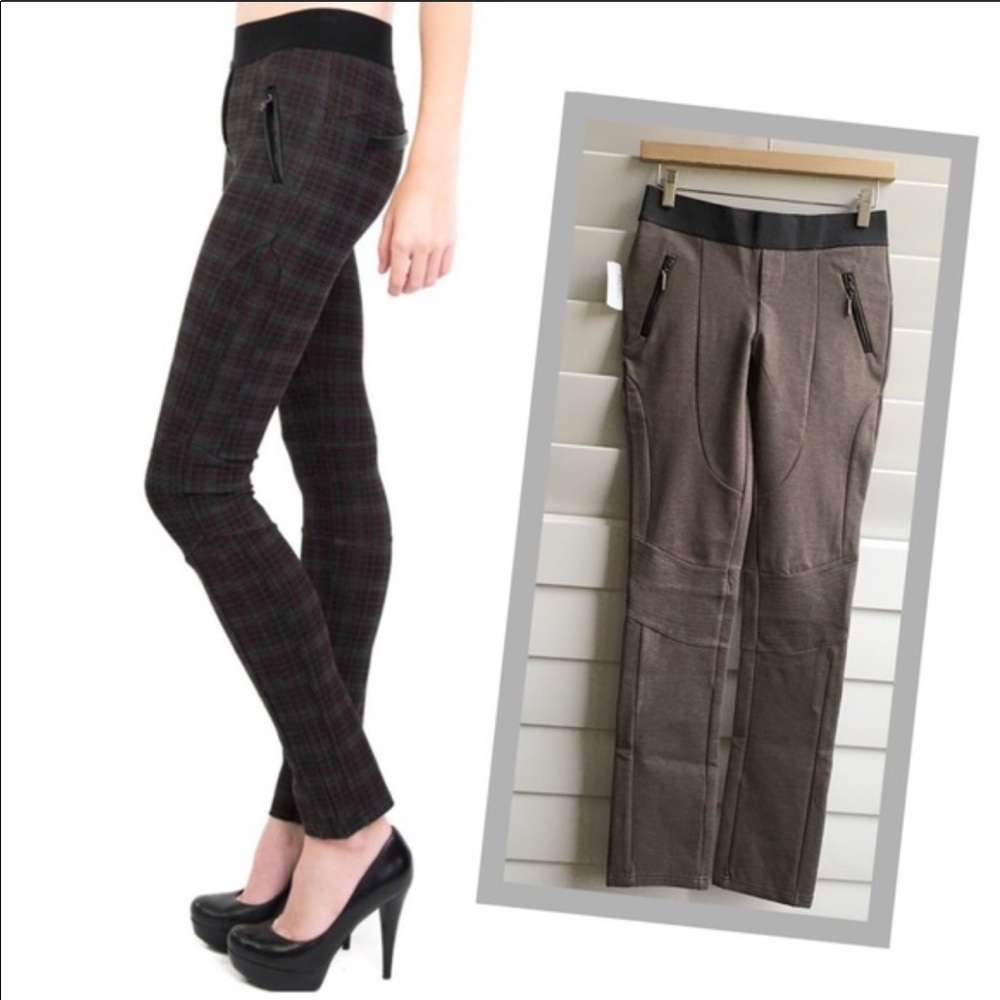 Patrizia Luca Moto Leggings (Heather Brown)   
NWT